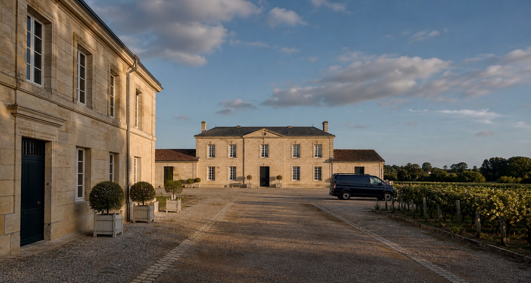 Domaine en pierre et vignoble illustrant la mobilité nationale de Preservia Pierre